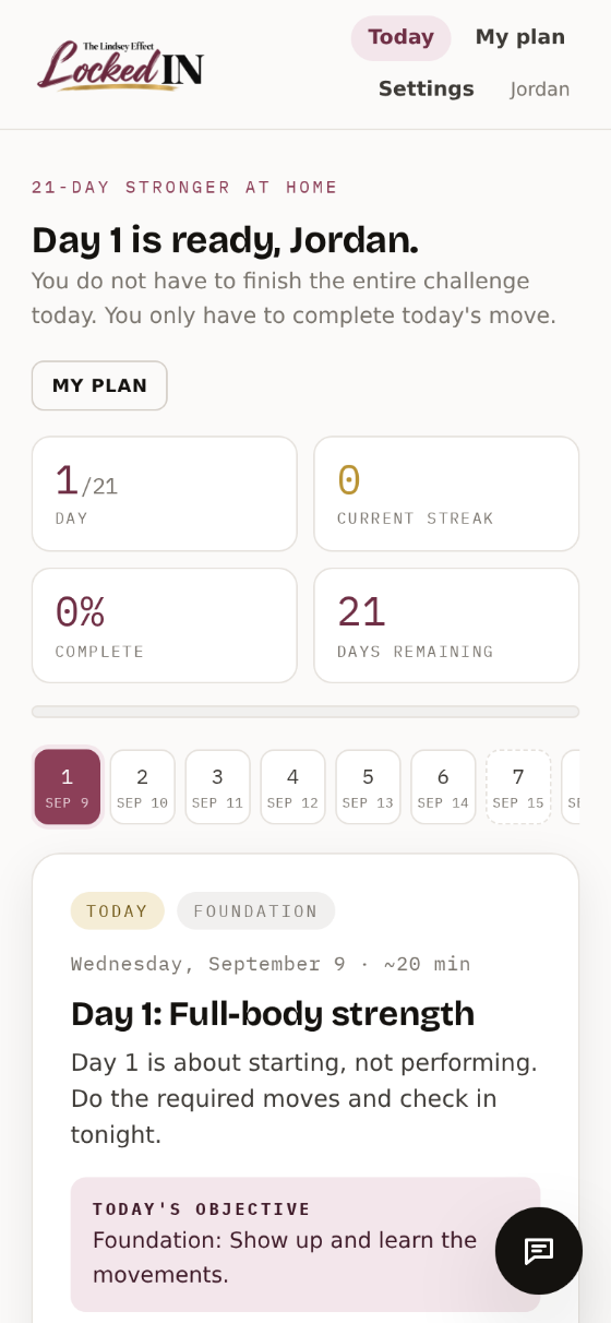 Locked In: the daily dashboard on Day 1