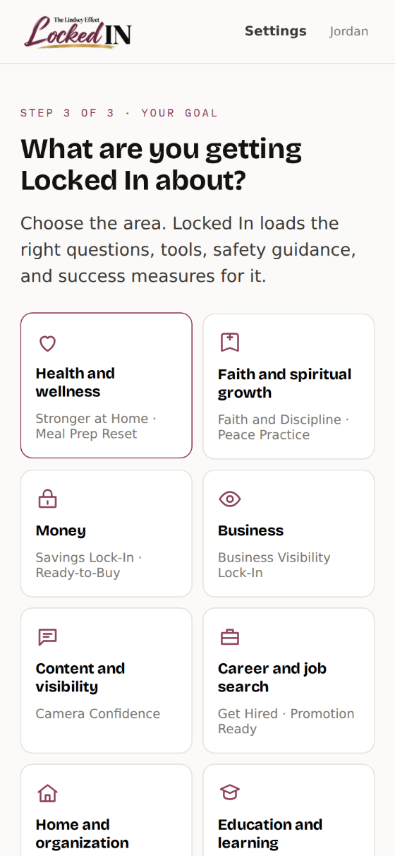 Locked In: choosing the area of life to build a challenge around