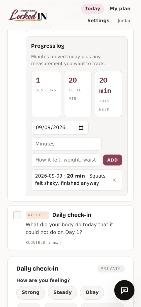 Locked In: the progress log